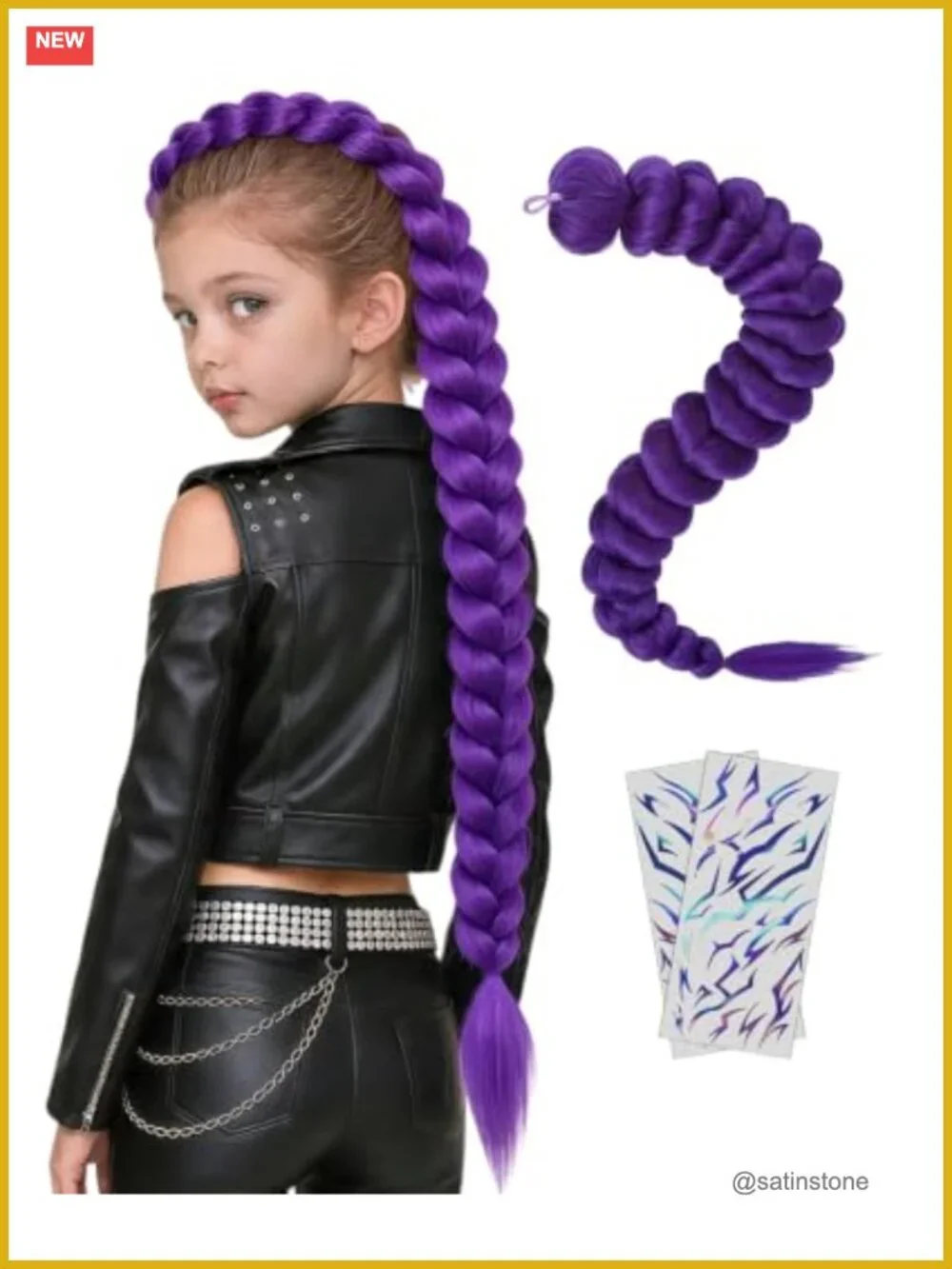 Kids Pop Star Costume Set with Jacket Top Shorts Wig Halloween Stage Outfit